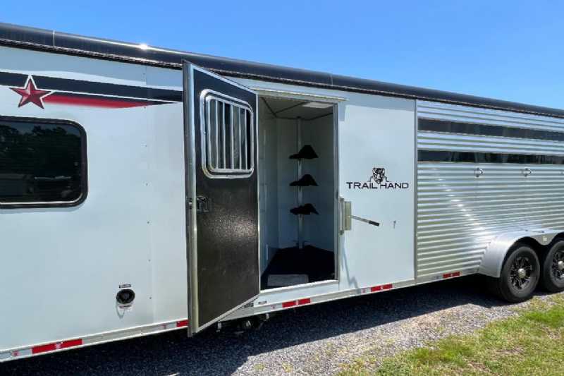 2024 Bison Trail Hand 708160 Stock Trailer with 8′ Short Wall - Image 7