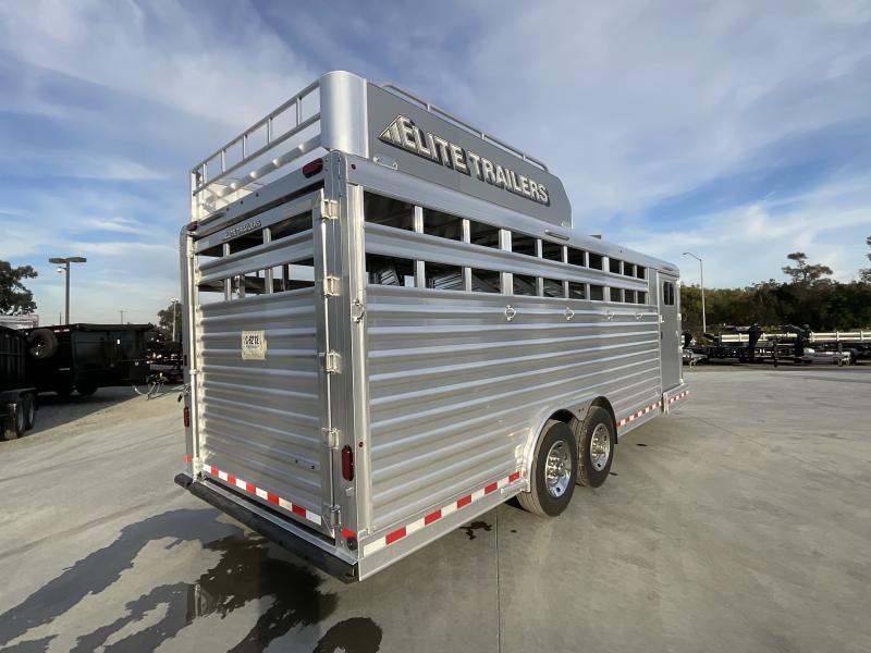 NEW 2024 Elite Trailers 5 Horse Stock Combo BP Horse Trailer - Image 3