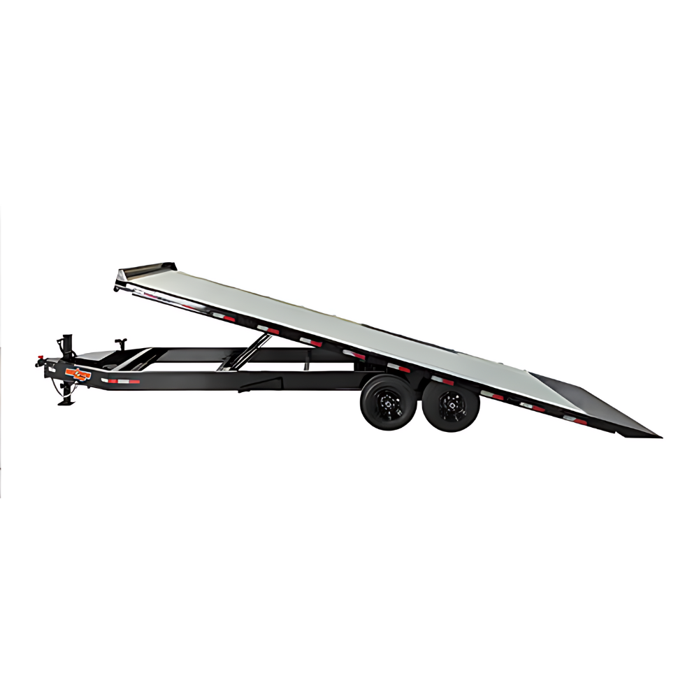 D2E 102″ x 22′ Steel Deck Deckover Hydraulic Tilt Trailer 14k GVWR