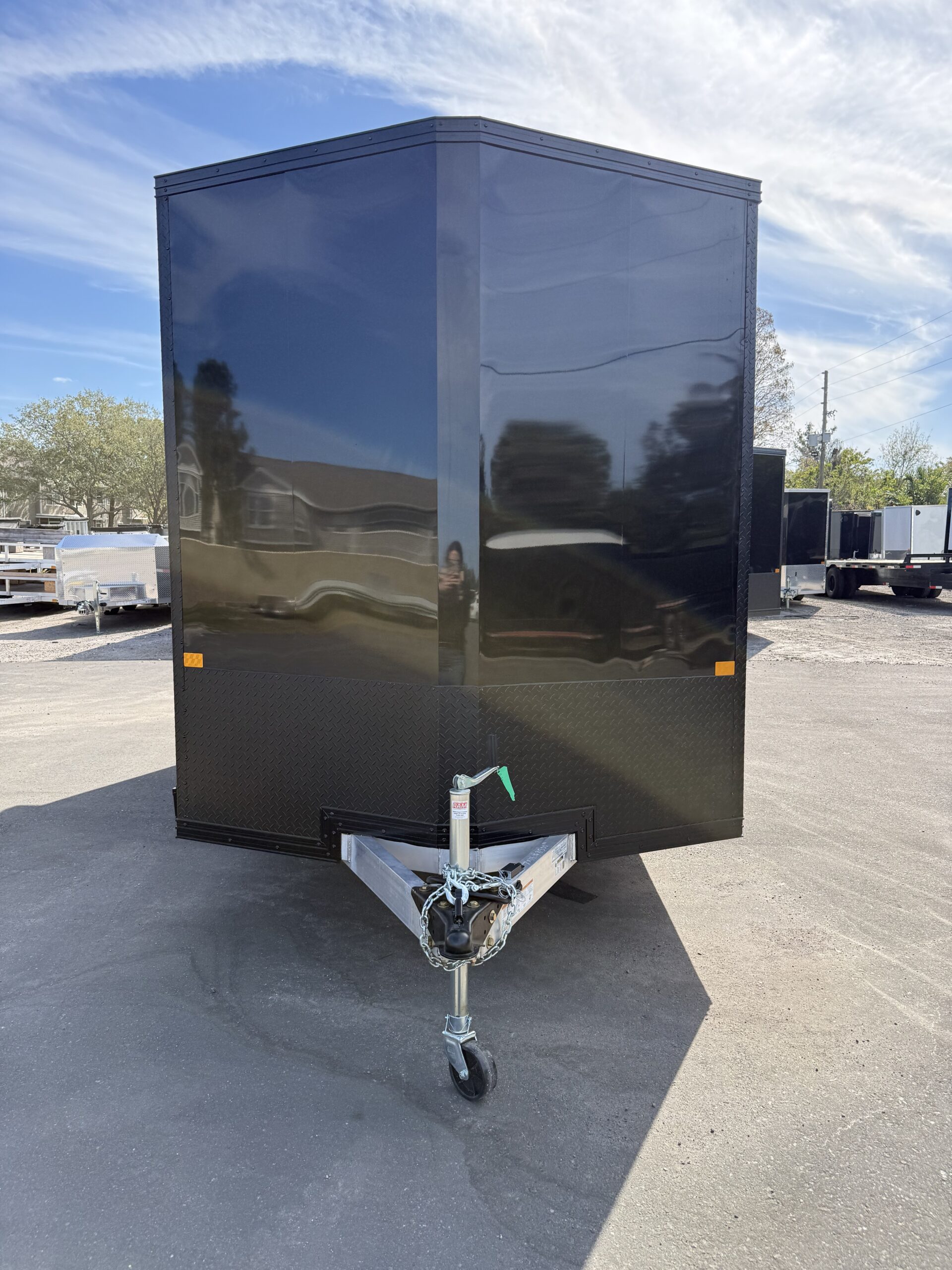 2026 7×14 ALCOM STEALTH ALUMINUM Enclosed trailer w/ spoiler and spare tire - Image 2