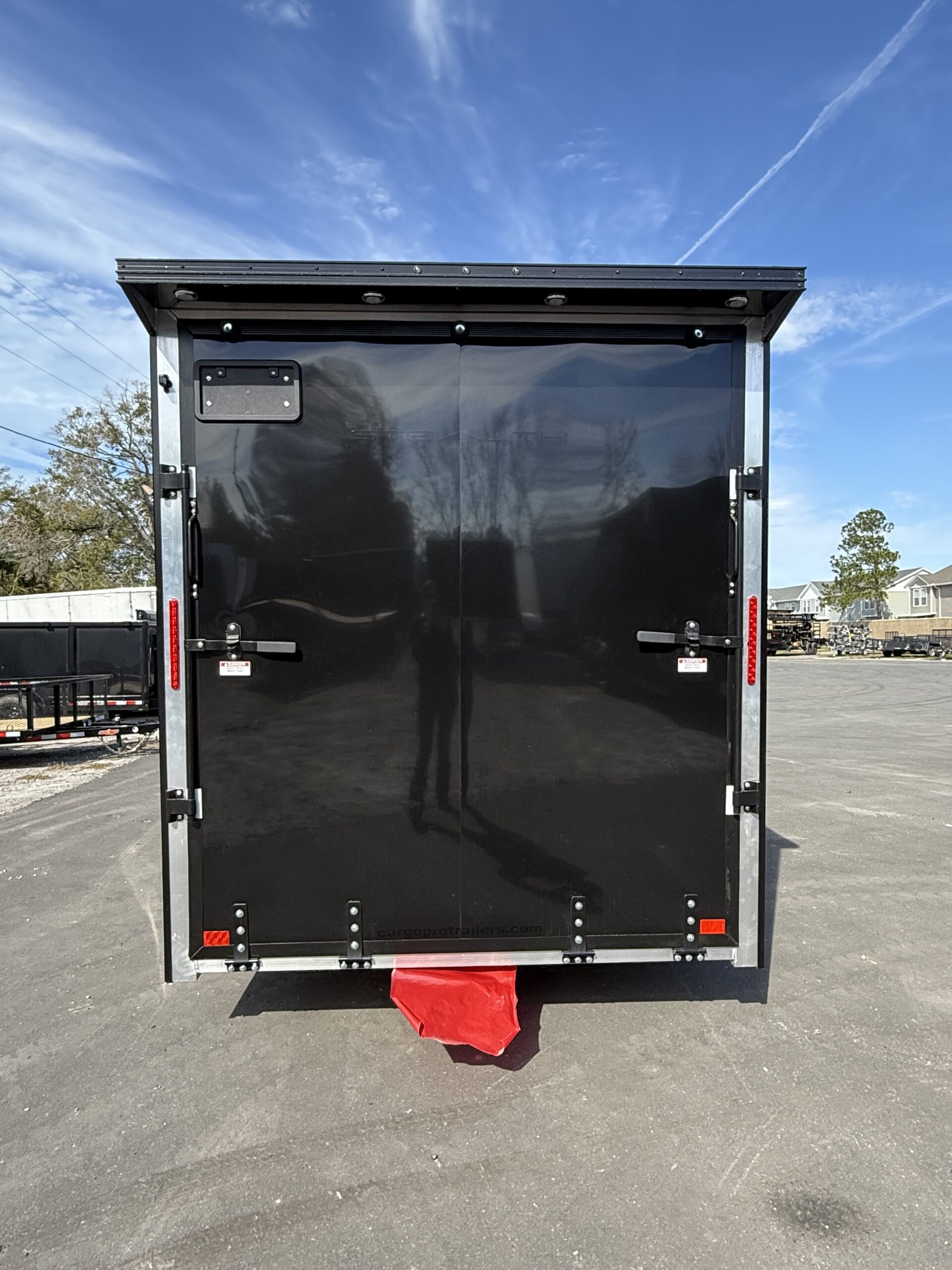 2026 7×16 ALCOM STEALTH blacked out ALUMINUM enclosed trailer w/ spoiler and spare tire - Image 2