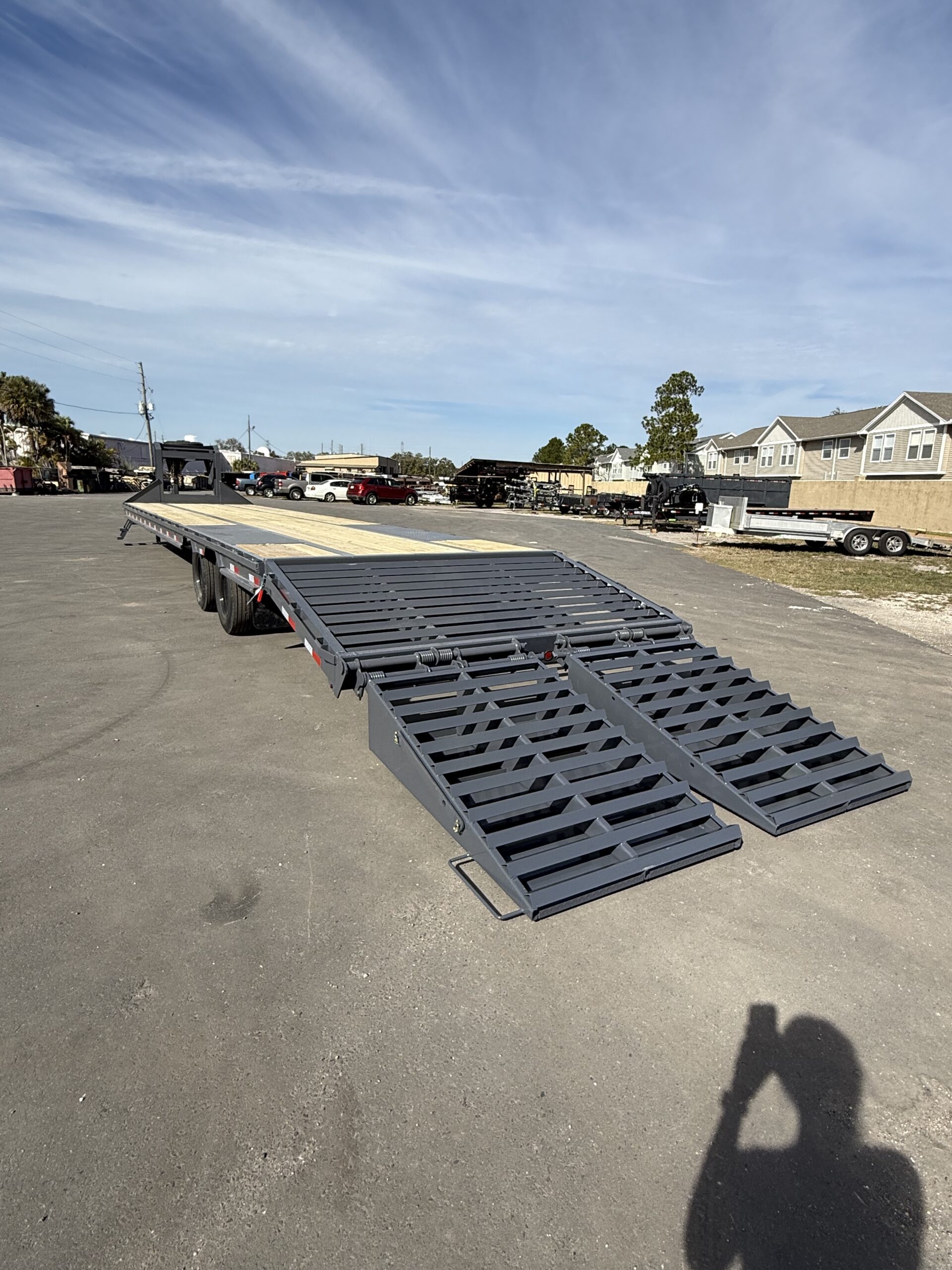 2026 Black Iron Down2Earth HEAVY DUTY 40′ Gooseneck Flatbed Trailer with 5′ Dovetail & HD Ramps - Image 6