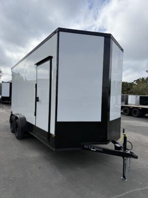All World 7x16x8 enclosed trailer w/ rear spoiler & e-track