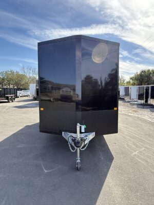 2026 7×16 ALCOM STEALTH blacked out ALUMINUM enclosed trailer w/ spoiler and spare tire