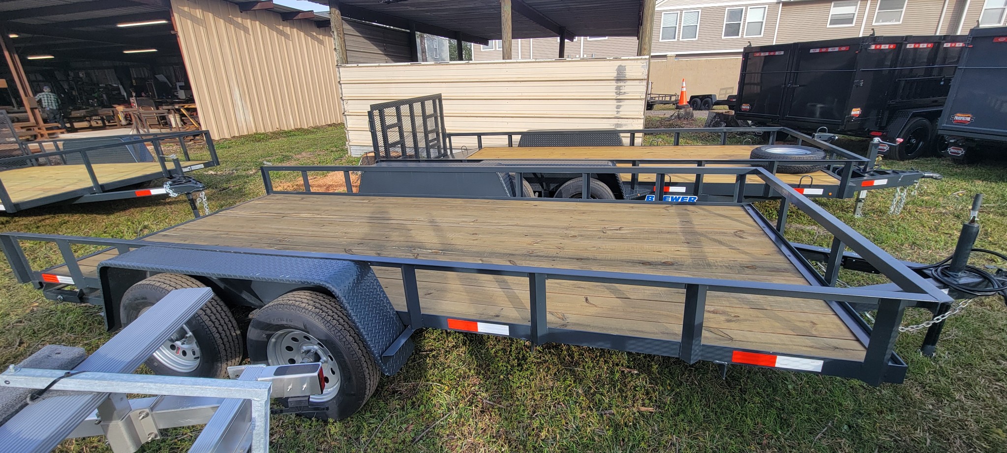 Brewer 7 x16 trailer with ramps. Perfect for a car hauler or Pallet moving
