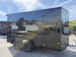 2026 7×14 ALCOM STEALTH ALUMINUM Enclosed trailer w/ spoiler and spare tire